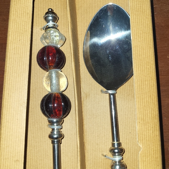 Pottery Barn Red Jewled Servers - Picture 3 of 4
